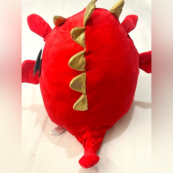 Squishmallows Baiden Red Dragon Plush Gold Accents with Boba Drink NWT - Picture 8 of 16